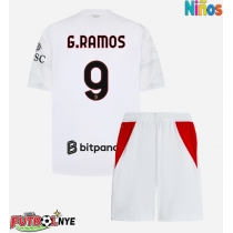 Camiseta AC Milan Goncalo Ramos #9 Visitante Equipación para niños 2026-27 manga corta (+ pantalones cortos)